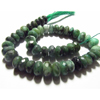 10 inches - So Gorgeous - Dark Green Natural - EMERALD -Micro Faceted Rondell Beads Huge Size - 9 - 9.5 mm approx